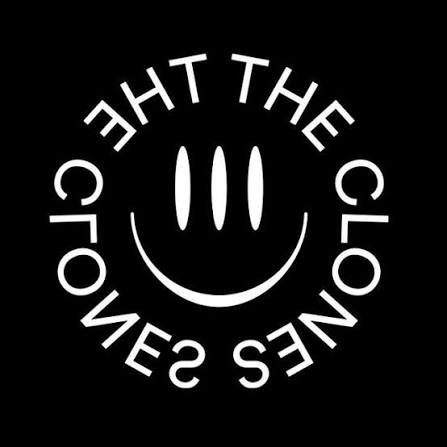 The Clones circular smiley face logo